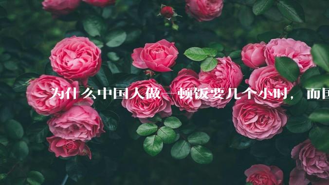 为什么中国人做一顿饭要几个小时，而国外花的时间少得多？